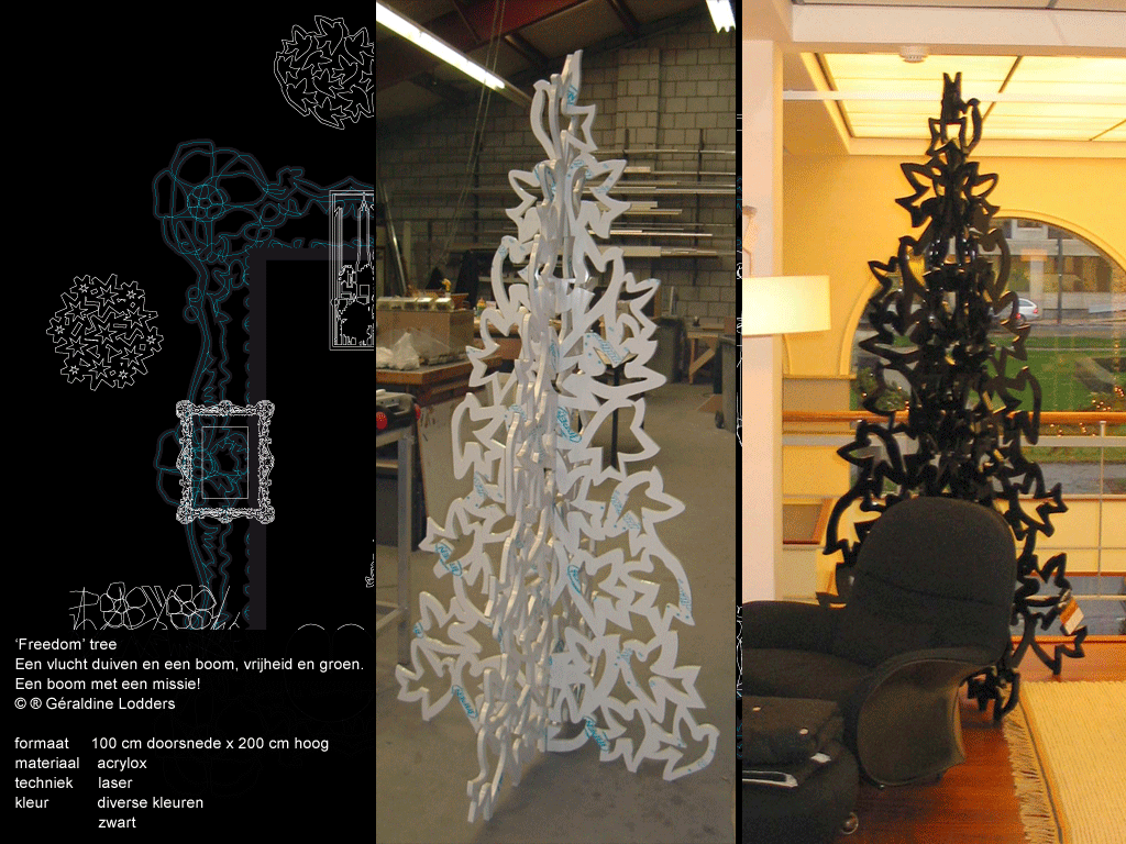 kerstboom freedomtree hekwerk decor kostuums straatverlichting duifornament tafel let's recreate